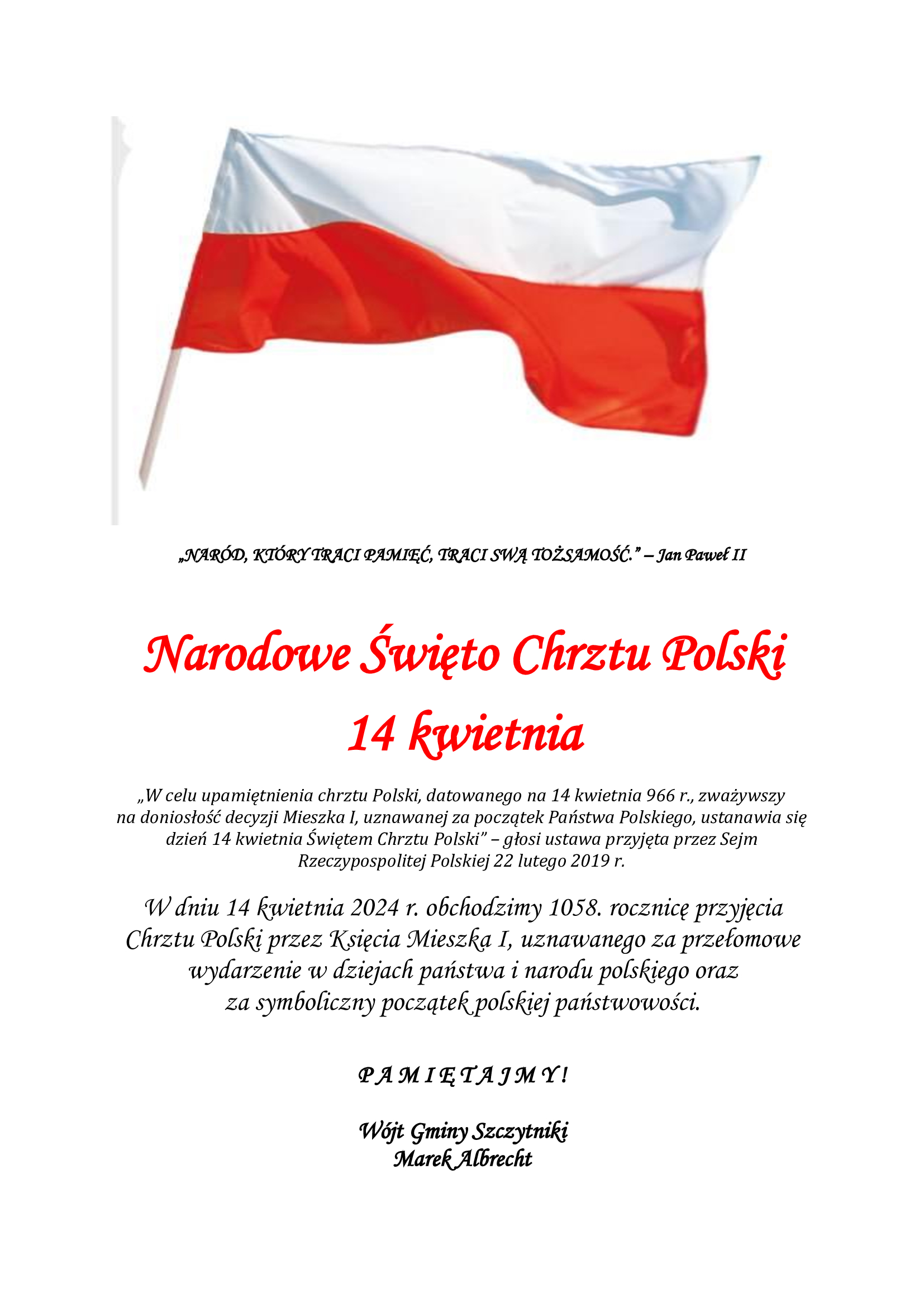 rocznica Chrztu Polski 14.04.2024