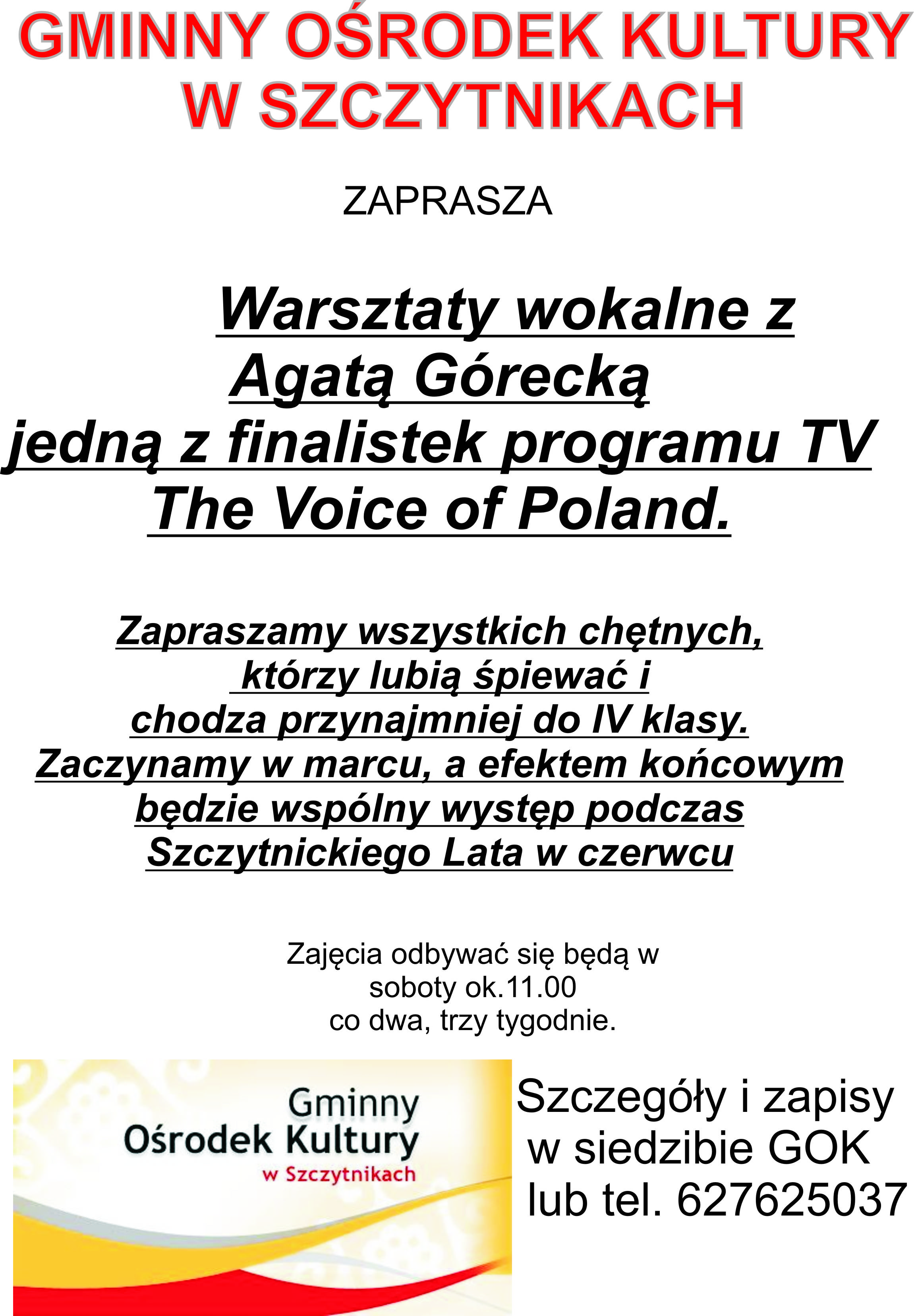 warsztaty wokalne w GOK
