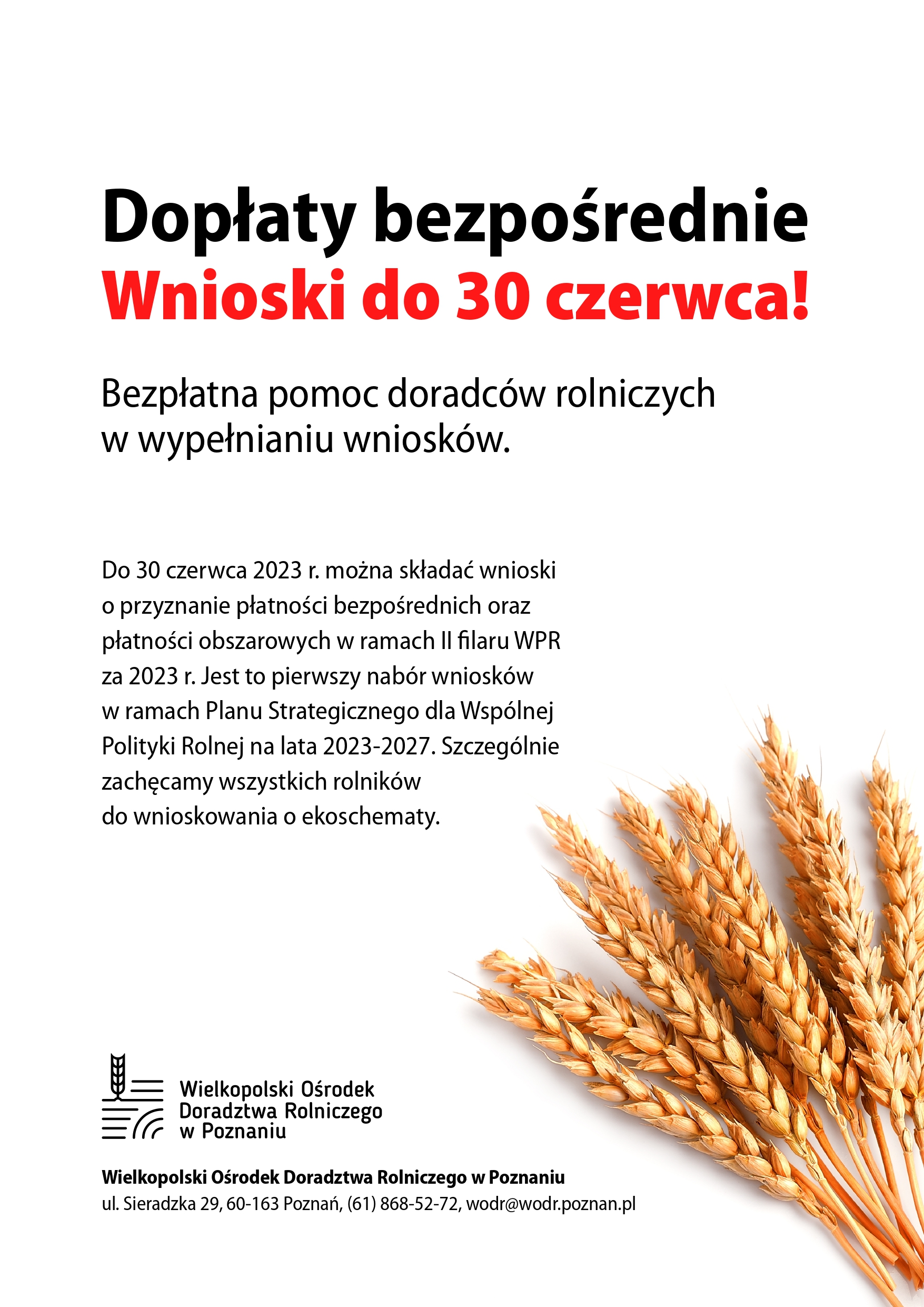 Dopłaty bezpośrednie plakat 1