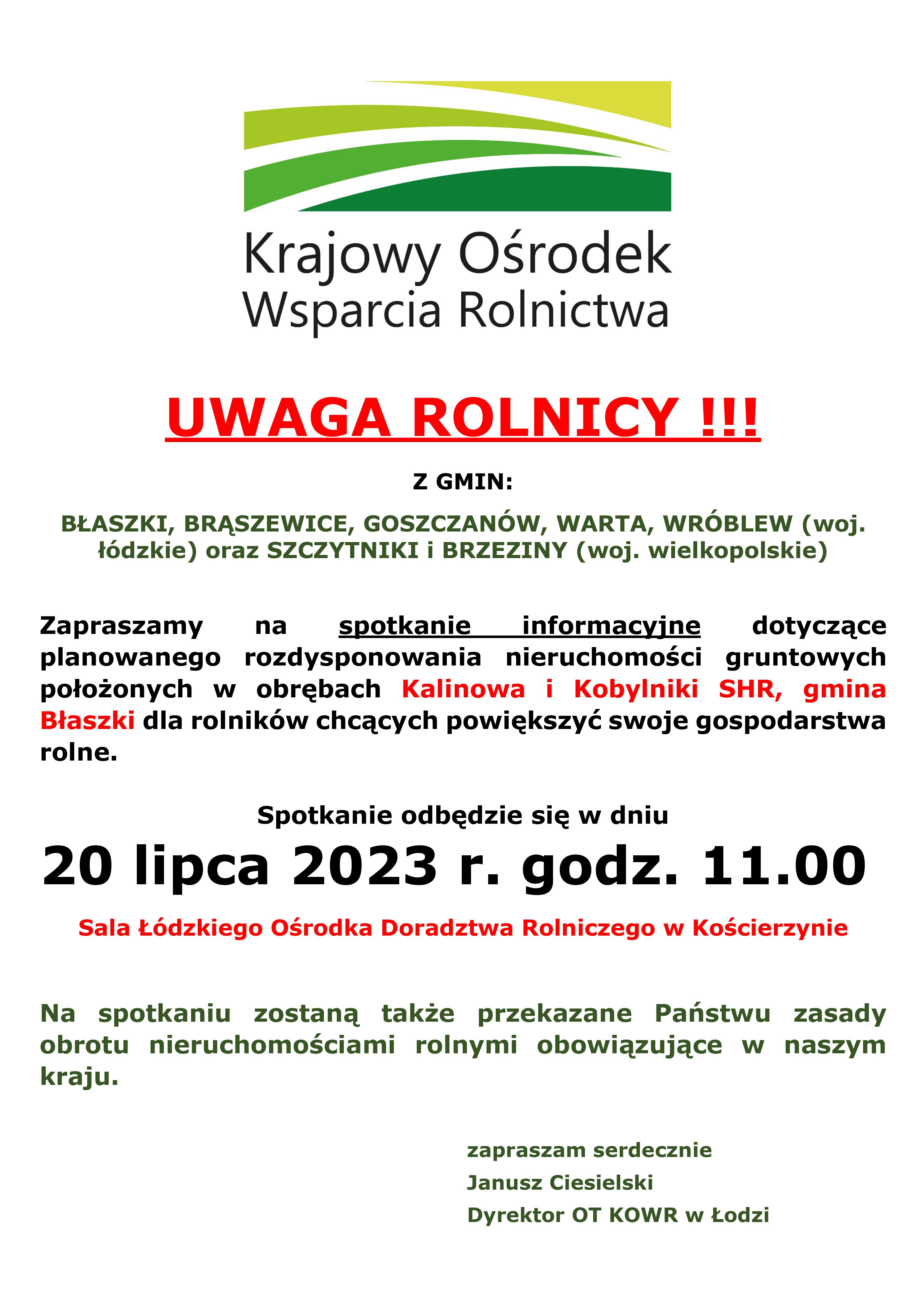 plakat spotkania Kalinowa