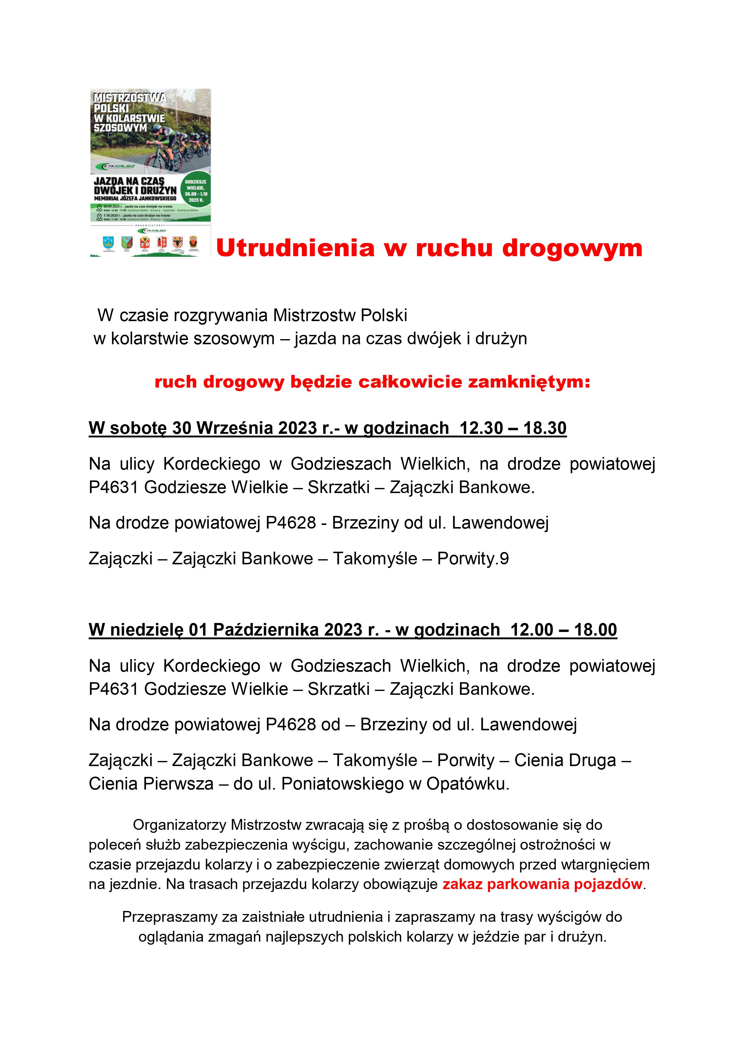 Ulotka o utrudnieniach 2023 1