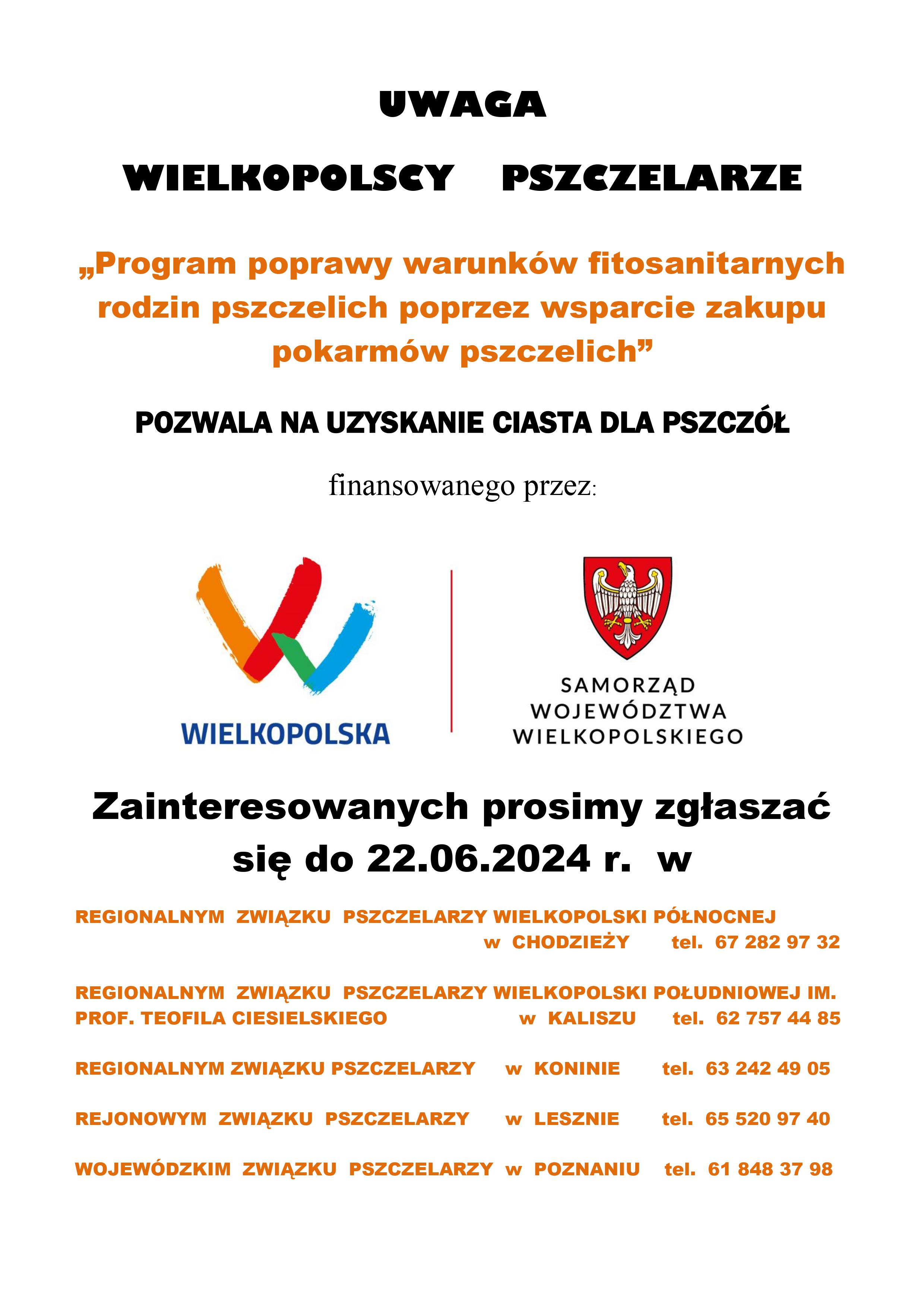 UWAGA WIELKOPOLSCY PSZCZELARZE