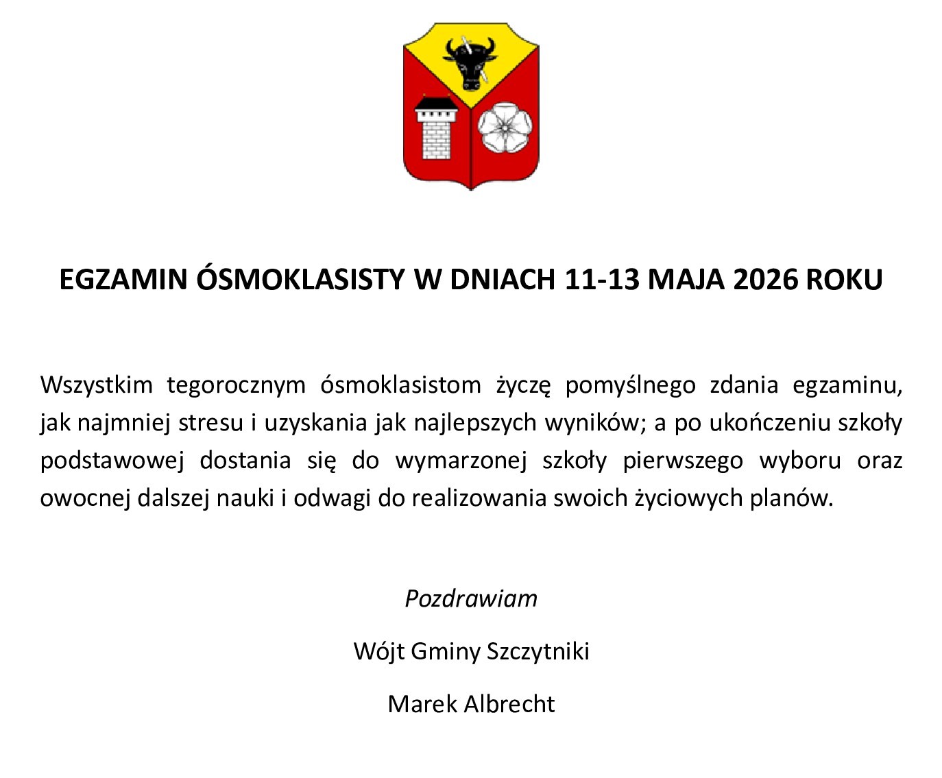 Słowo W. przed egzaminem klasy 8 2026